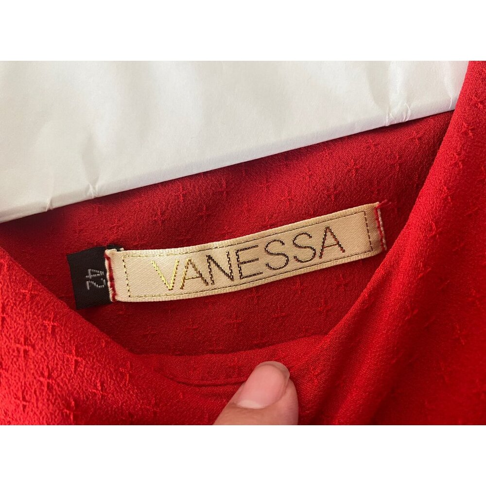 Vanessa Red Fit And Flare Pleated Red Dress Size 42 (US Size 10) - Picture 7 of 7
